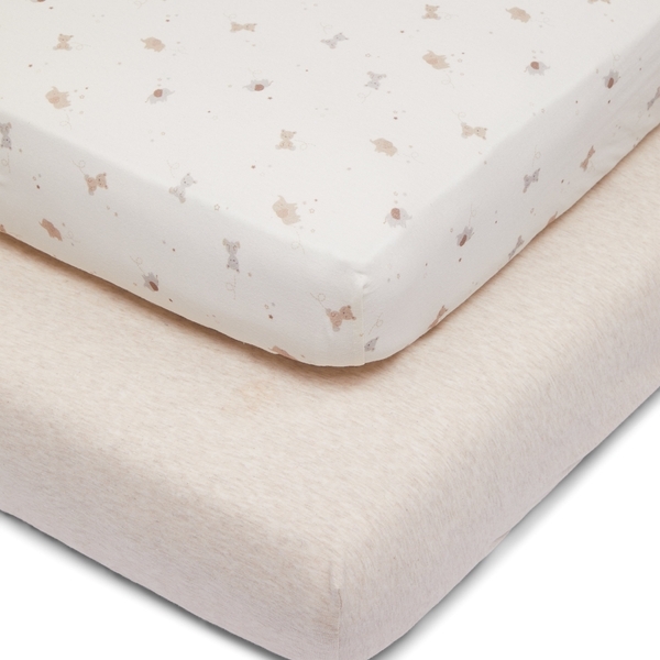 Buy Mothercare Little&Loved 2 pack Cotbed Fitted Beige Online at Best