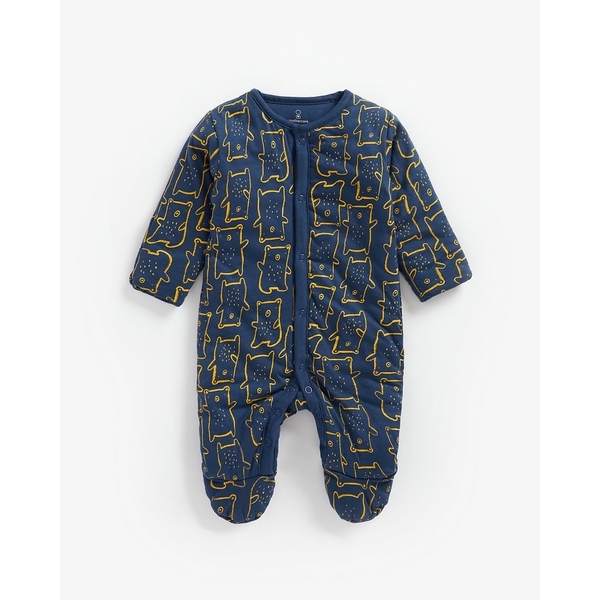 Buy Boys Full Sleeves Wadded Sleepsuit Bear Print - Navy Online at Best ...