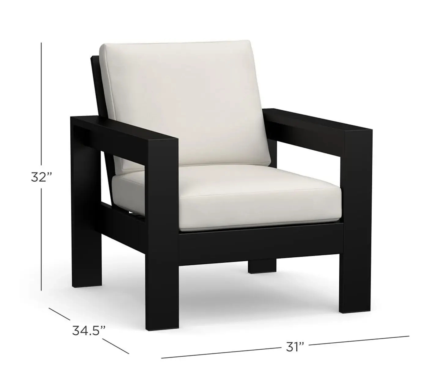 Malibu Metal Lounge Chair, Black