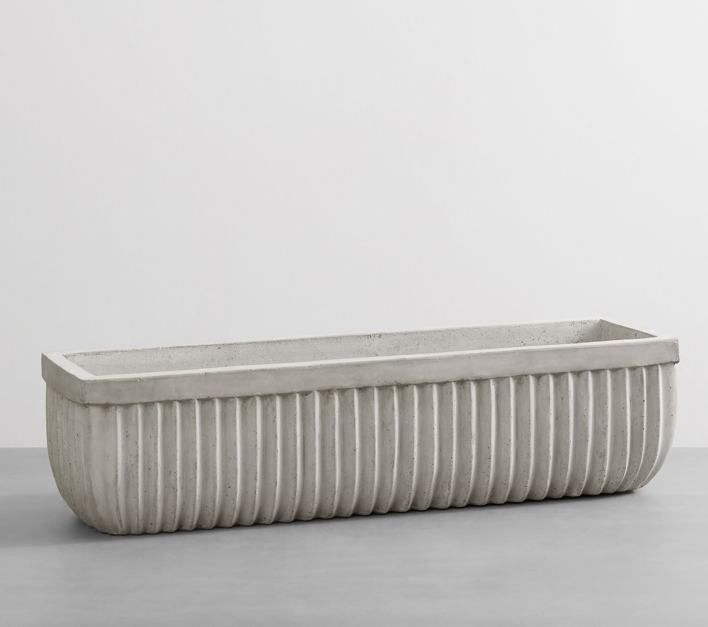 Concrete Fluted Planters, Grey