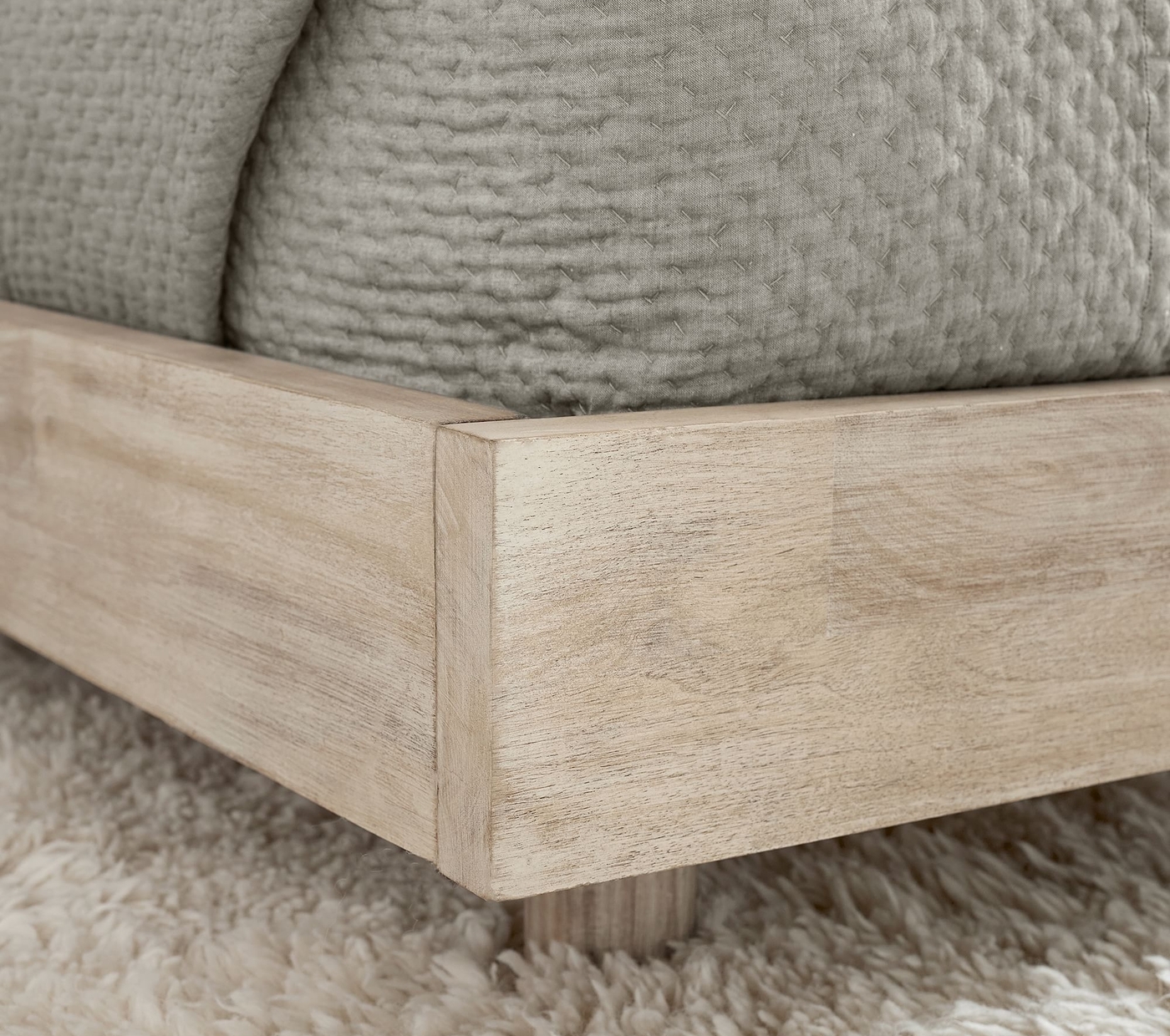 Cayman Platform Bed & Headboard, Biscotti