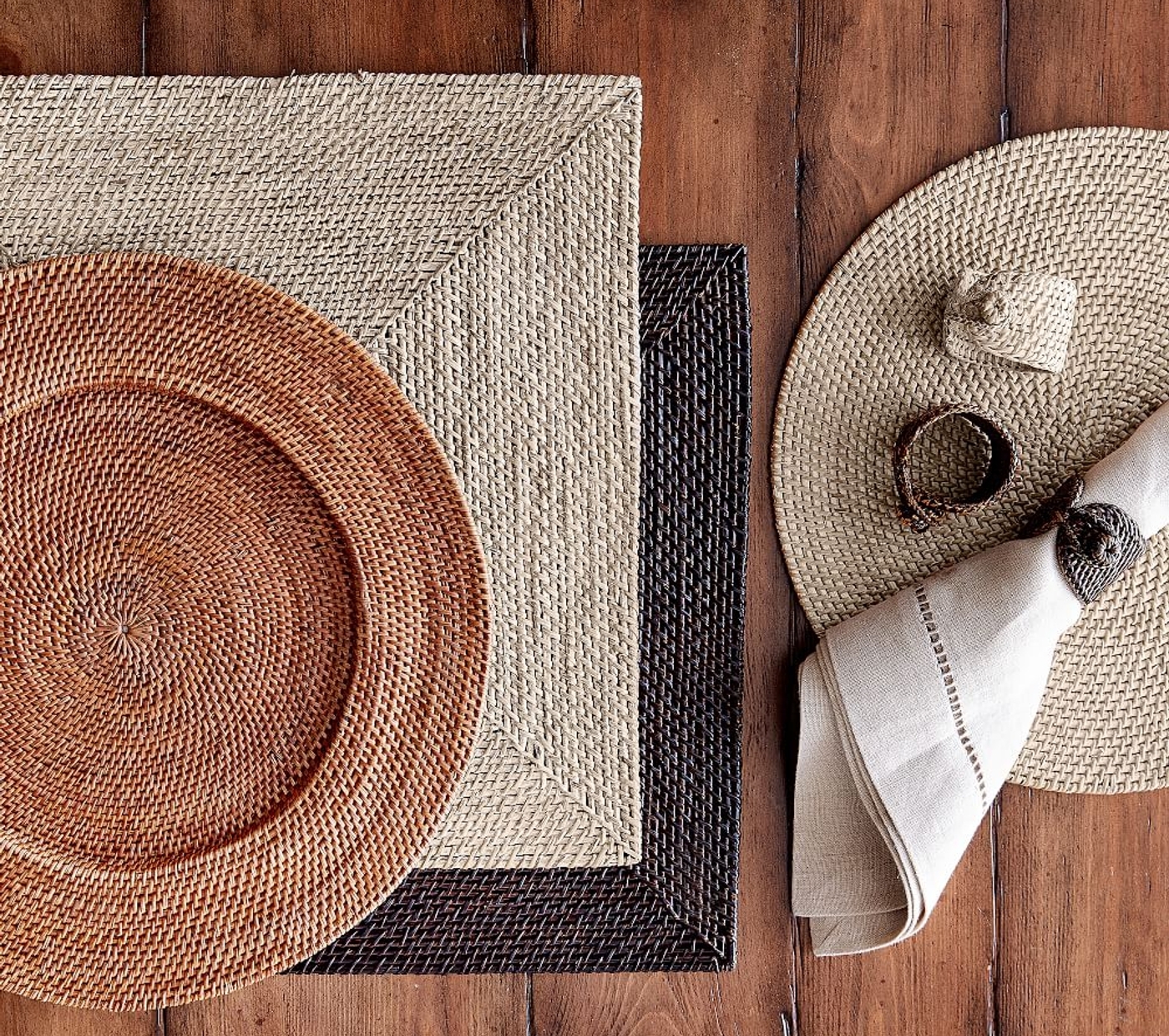 Tava Handwoven Rattan Square Placemat