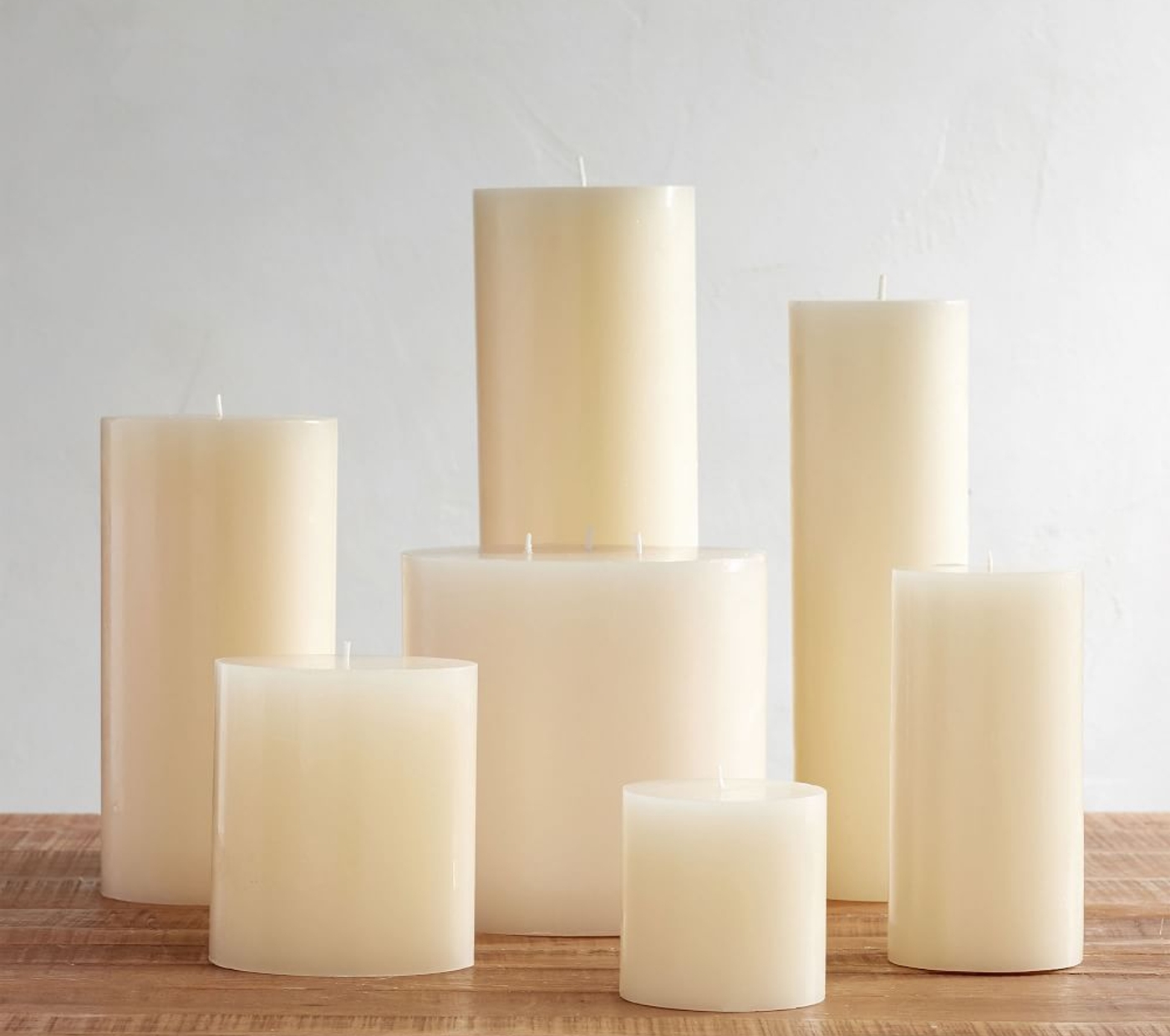 Unscented Wax Pillar Candles