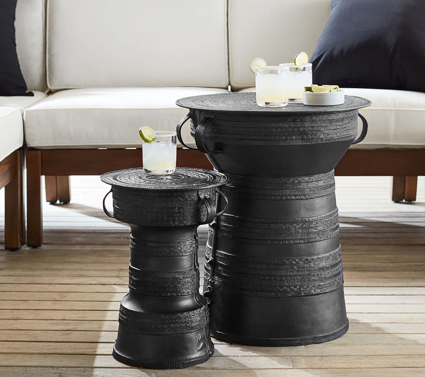 Frog Drum Indoor-Outdoor Metal Side Table