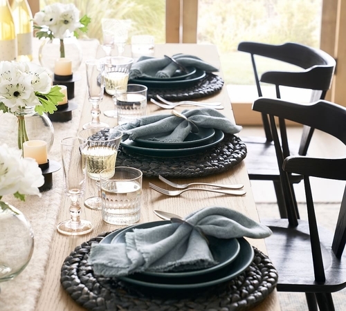 Larkin Reactive Glaze Stoneware Dinner Plates - Set of 4