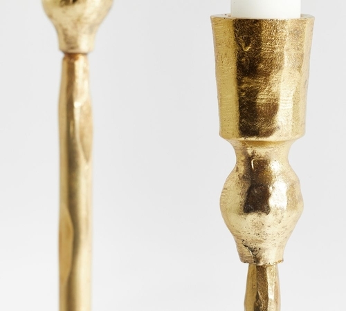 Poconos Hammered Taper Candleholders, Brass, Set of 3