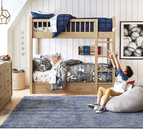 Herringbone Rug-5x8 Feet-Navy