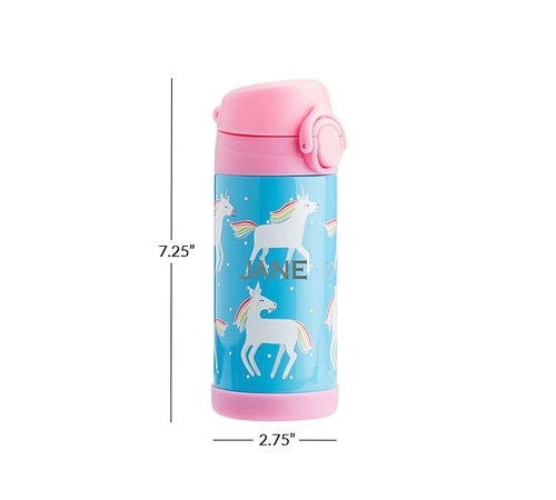 Mackenzie Water Bottle Aqua Unicorn