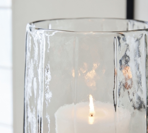 Hammered Cafe Recycled Hurricane Candleholder