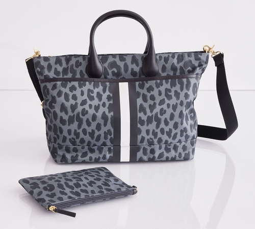 Black Leopard Nylon Diaper Tote