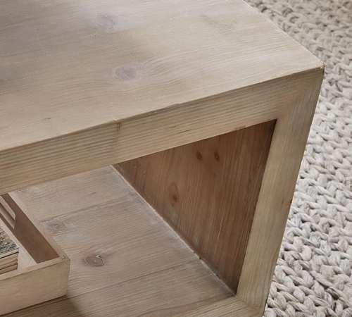 Folsom Wood Coffee Table, Desert Pine, 58 Inches