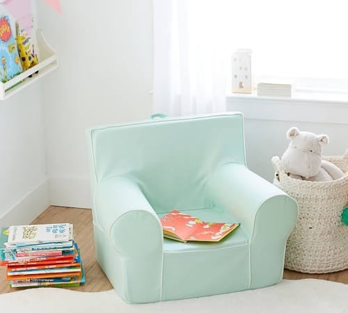 Light Aqua with White Piping Anywhere Chair
