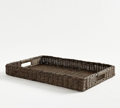 Wicker Woven Oval Charger - Rustic Brown