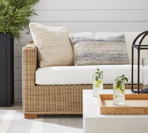 Huntington Wicker Square Arm Outdoor Sofa