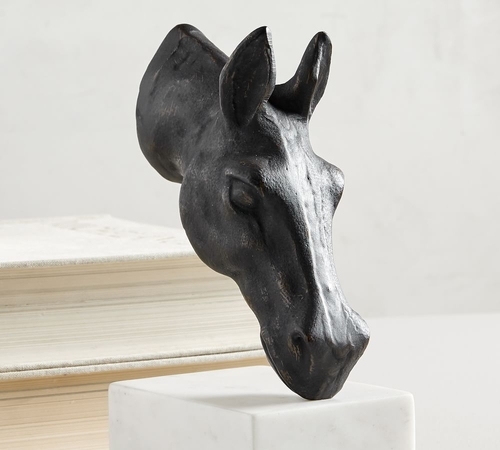 Bronze Horse & Marble Bookends