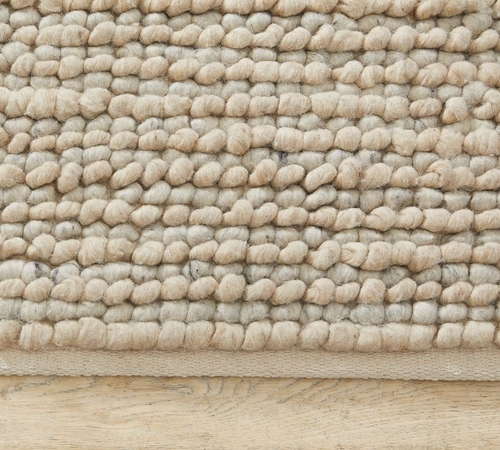 Chunky Looped Sweater Wool-Jute Rug, Ivory Multi