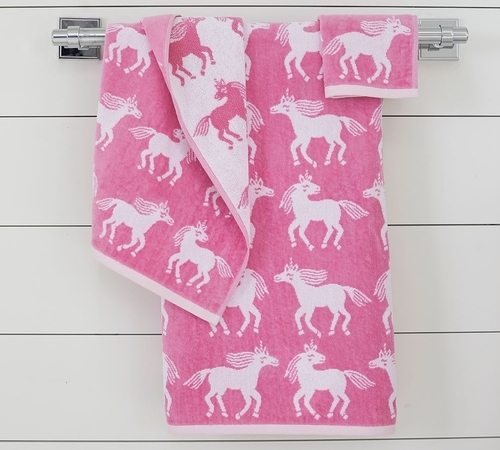 Unicorn Towel Collection,Bright Pink