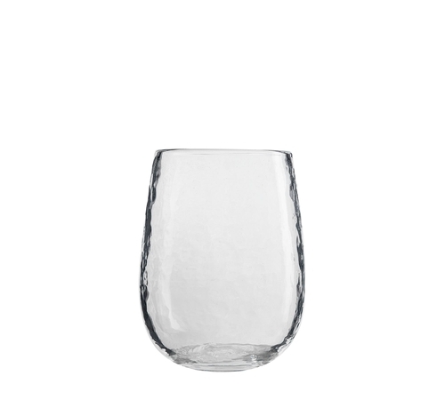 Hammered Stemless Wine Glass, Single - Clear