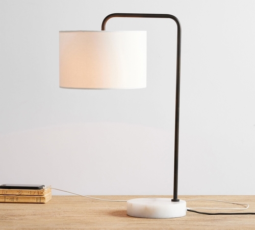 Windham Alabaster USB Task Table Lamp