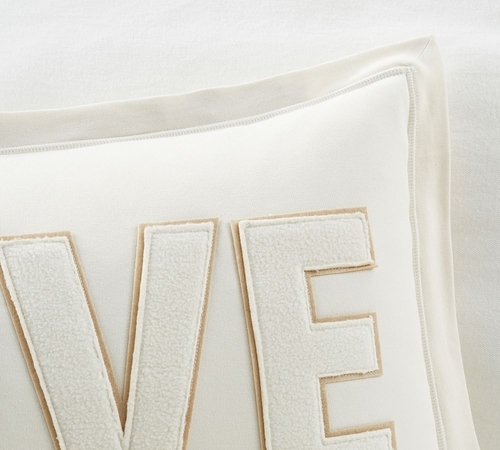 Love Applique Lumbar Pillow Cover