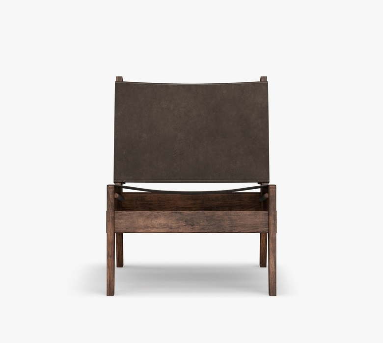 Del Ray Leather Sling Chair, Rustic Brown