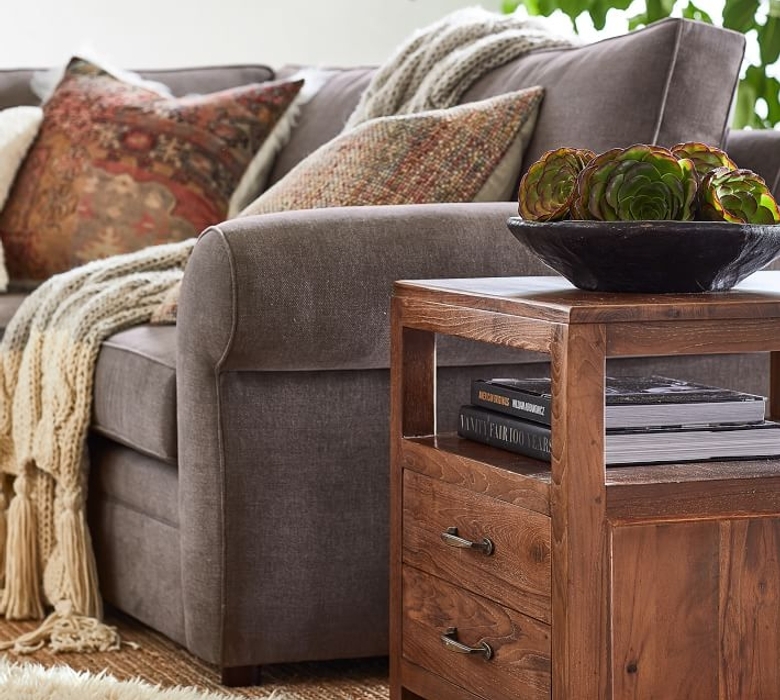 Pearce Roll Arm Upholstered Right Arm 3Piece Wedge Sectional