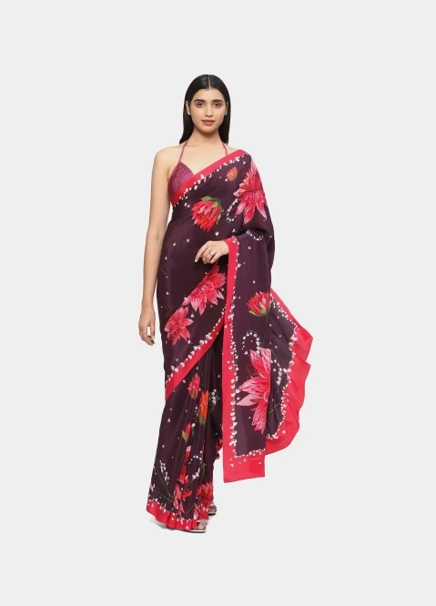 Satya Paul Bubbles Embroidered Saree | Peach, Bubbles, Georgette | Aza  fashion, Fashion, Saree