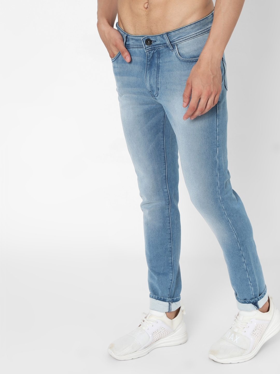 Buy Men Blue Mid Rise Glenn Slim Fit Jeans Online