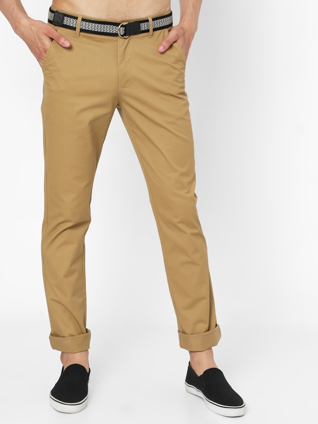 Buy Enmozz Men Khaki Cotton Lycra Blend Casual Trousers Online at Best  Prices in India  JioMart