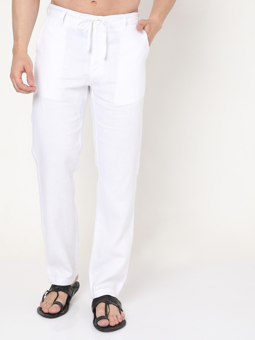 Buy Lilac Mid Rise Slim Fit Trousers for Men