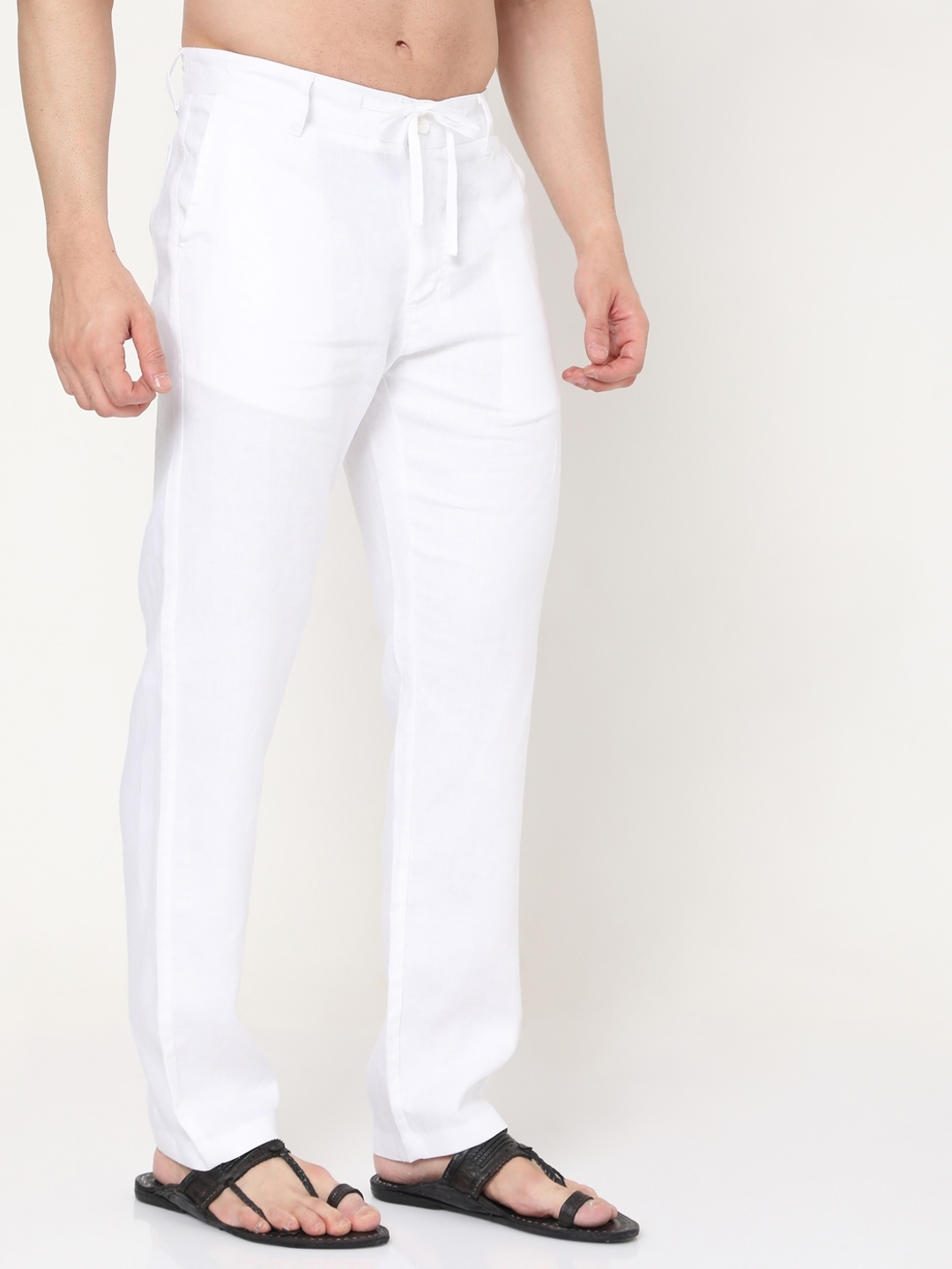 Buy Navy Linen Trouser for Men  Beyours  Page 4