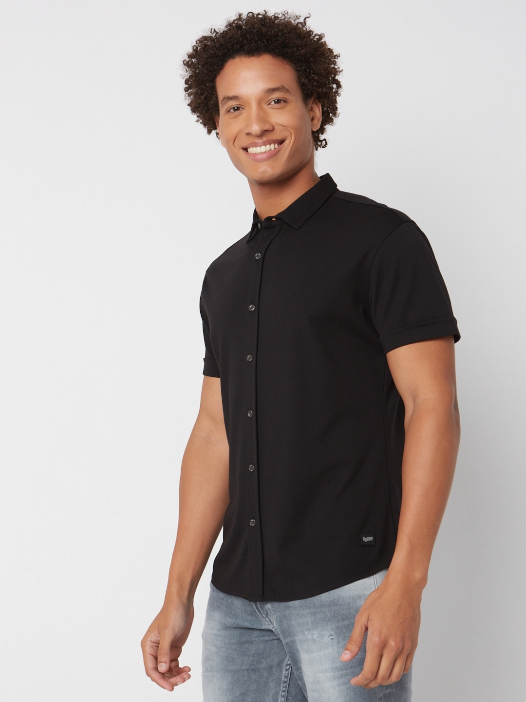 Men's KNIT SOLID IN Casual Shirt