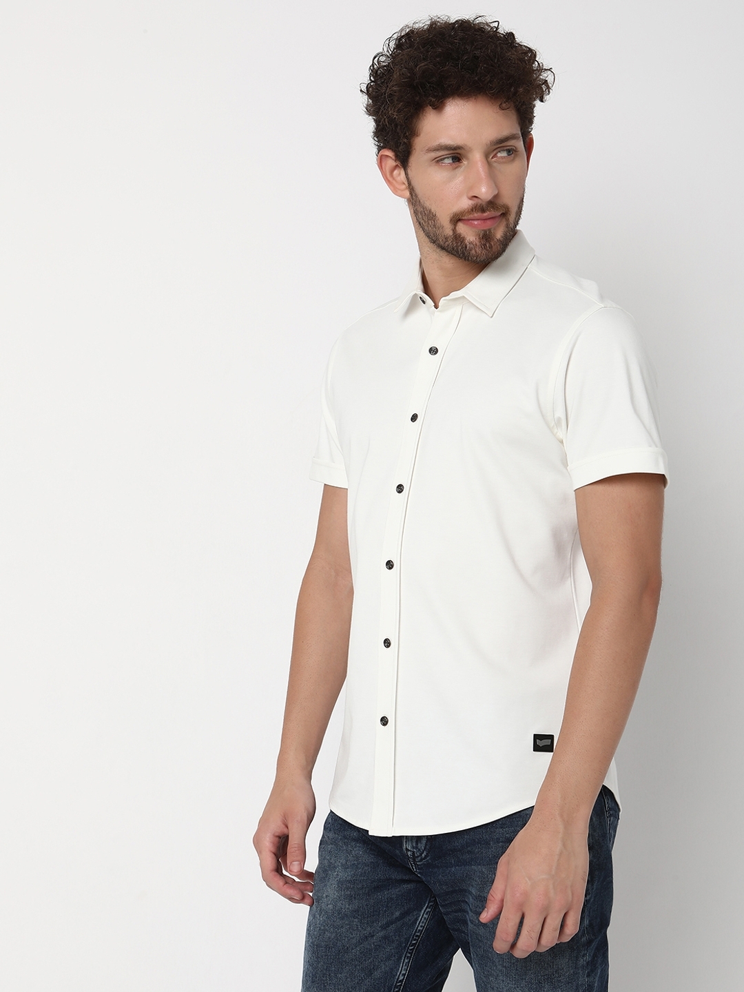 Men's KNIT SOLID IN Casual Shirt