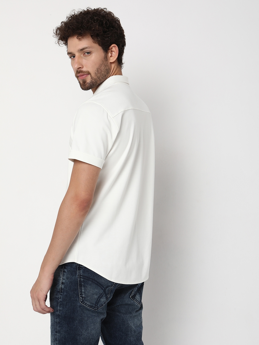 Men's KNIT SOLID IN Casual Shirt