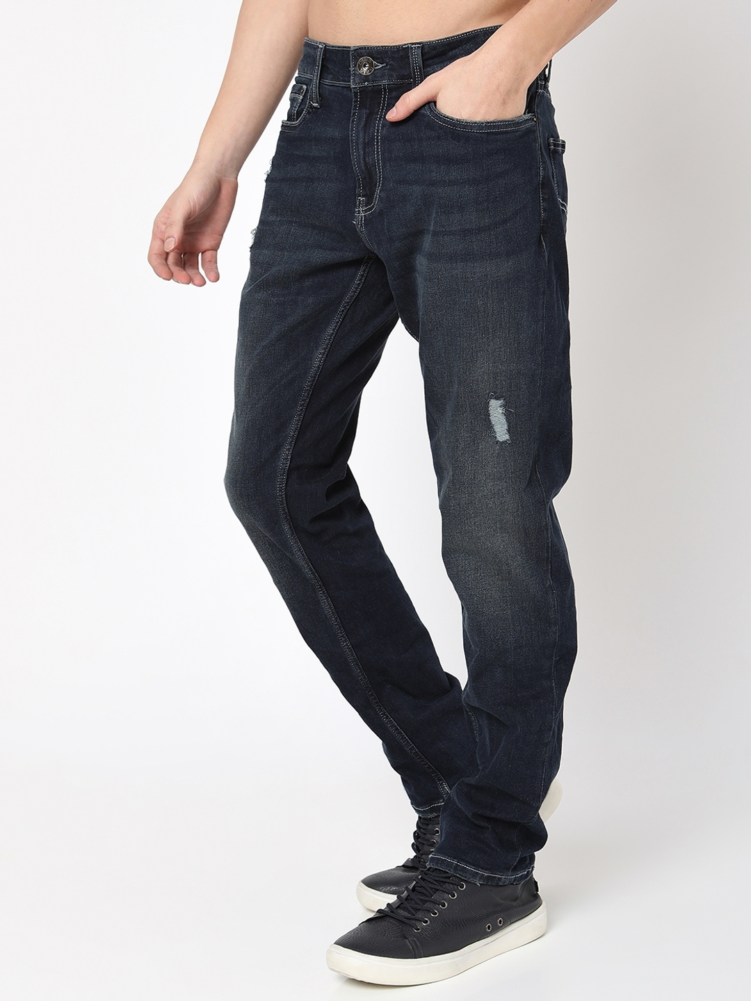 Relaxed Tapered Jeans  Denim blue  Men  HM IN