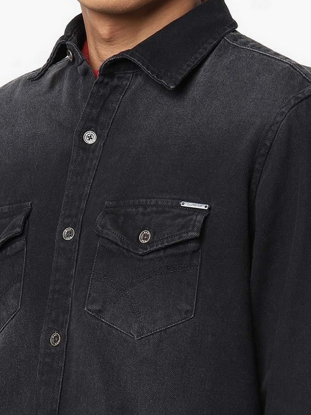 Victore Washed Slim Fit Denim Shirt