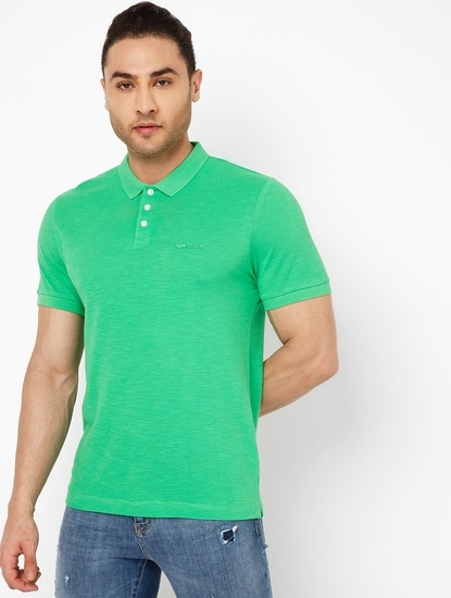 Men's Ralph Fluo In Green Solid Polo