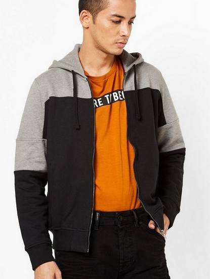 Men's Spree solid grey round neck sweatshirt