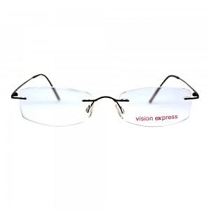 Rimless Titanium Rectangle Black Medium Vision Express 11915 Eyeglasses
