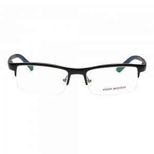 Half Rim Metal Wrap Black Medium Vision Express 28957 Eyeglasses