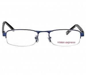 Half Rim Metal Rectangle Blue Medium Vision Express 12003 Eyeglasses