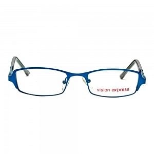Full Rim Metal Rectangle Blue Medium Vision Express 29161 Eyeglasses