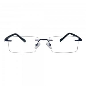 Rimless Metal Rectangle Blue Medium Vision Express 29176 Eyeglasses