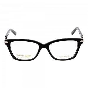 Blue Shield (Zero Power) Computer Glasses: Full Rim Rectangle Black Acetate Small SEN29 
