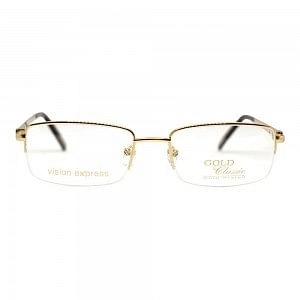 Half Rim Gold Plated Square Gold Medium Vision Express 12013 Eyeglasses