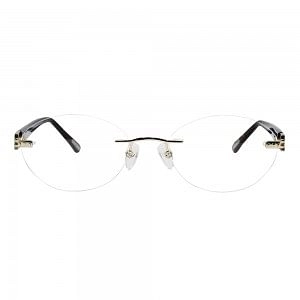 Rimless Gold Plated Rectangle Gold Medium Vision Express 31603 Eyeglasses