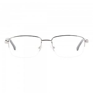 Half Rim Metal Rectangle Silver Men Small DbyD DYH12 Eyeglasses