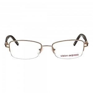 Half Rim Metal Rectangle Gold Medium Vision Express 31577 Eyeglasses
