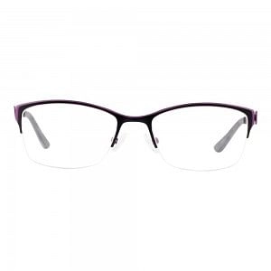 Half Rim Stainless Steel Almond Black Women Small In Style ISAF27 Eyeglasses