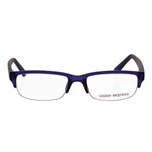 Half Rim Polycarbonate Rectangle Clear Crystal Medium Vision Express 29363 Eyeglasses